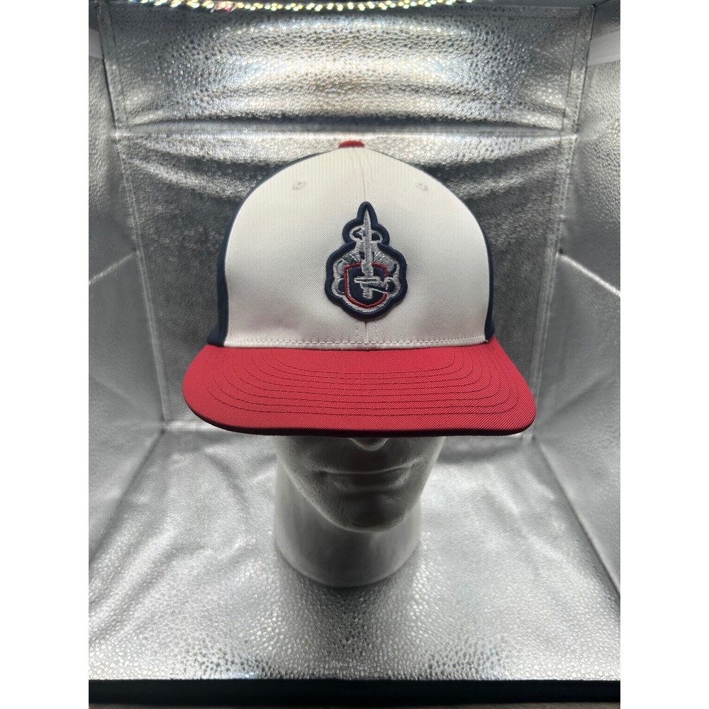 Pacific Headwear ES474 Elite Series Flexfit Hat Navy White Red Sword Crest L/XL